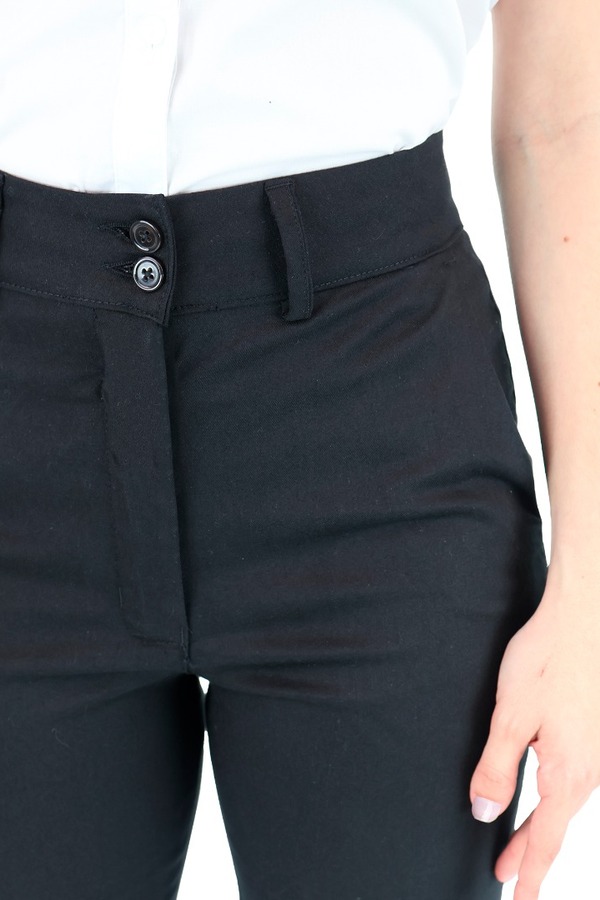 Pantalon Color Negro De Vestir Con Bolsas Stretch Para Dama